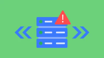 Three server units with an exclamation mark warning symbol indicating an error.