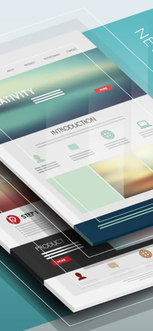 Web design and development services demonstrated through a laptop with an open browser window, symbolizing a modern brand website interface