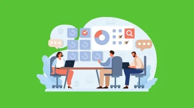 Team collaborating on visual merchandising strategies, showcasing web design and development solutions for optimizing eCommerce portals