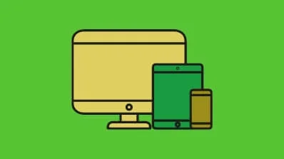 A laptop and smartphone displaying a website, showcasing cross-platform compatibility for progressive web solutions. The devices are set against a clean, white background.