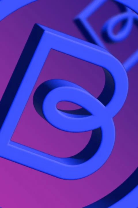 Abstract design featuring 3D letters, representing Design Retainer Services with creative retainer design ideas