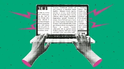 Design Retainer Services with a creative depiction of hands typing on a laptop displaying text. Get inspired by retainer design ideas for your projects