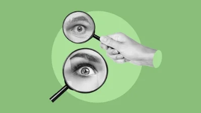 Magnifying glasses focusing on eyes, symbolizing a digital marketing service's channel effectiveness audit on the 'Channel Effectiveness Audit' page