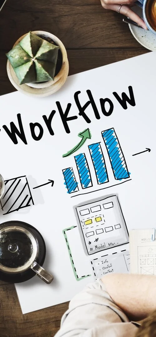 Illustration of a person interacting with a digital interface, representing PIM Implementation Services and PIM implementation consultancy.