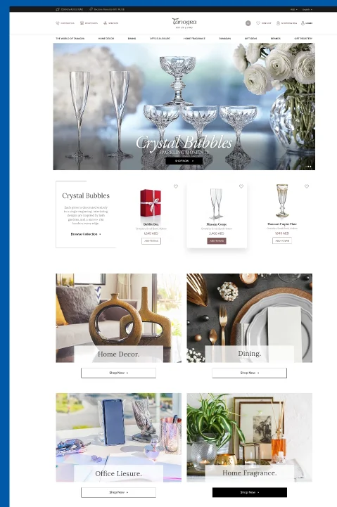 Elegant eCommerce portal showcasing luxury products, highlighting e-commerce website design and e-commerce website development services for high-end online stores.