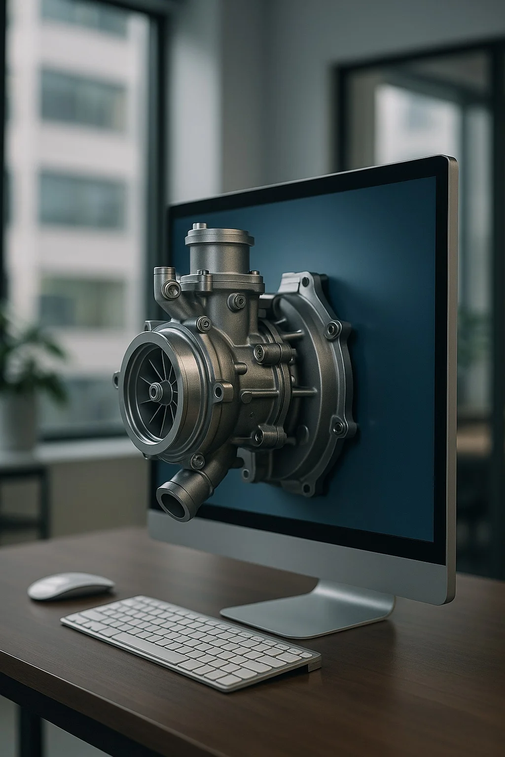 Laptop displaying web design and development services for product websites, highlighting service features and user interaction