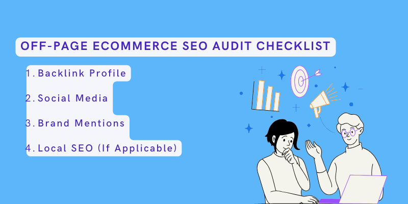 Infographic showing the Off-page eCommerce SEO audit checklist